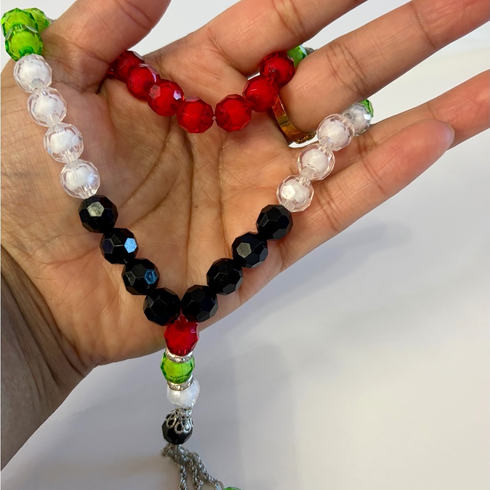 Elegant Multicolor Beaded Necklace / Tasbie
